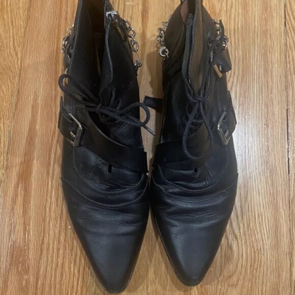 Tabitha Simmons Black Ankle Boots Byron Size 40 / Fits Like 8.5 9 9.5 - Picture 2 of 4